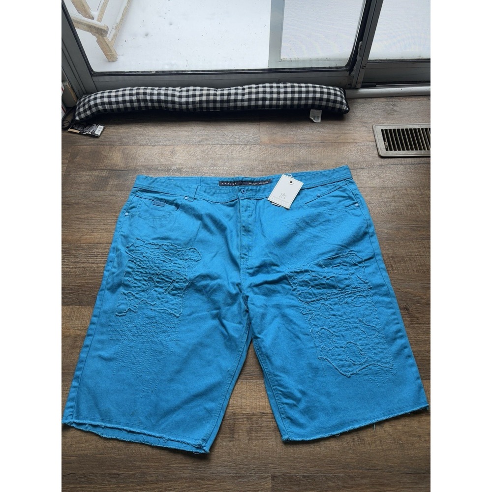 NEW Parish Nation Shorts Men 50 Blue Denim Jeans Baggy Hip Hop Rap Street Skater